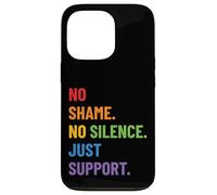 Diseño LGBTQ Ally Pride - No Shame No Silence Just Support Carcasa para iPhone 13 Pro