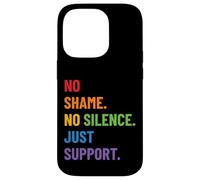 Diseño LGBTQ Ally Pride - No Shame No Silence Just Support Carcasa para iPhone 14 Pro