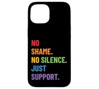 Diseño LGBTQ Ally Pride - No Shame No Silence Just Support Carcasa para iPhone 15