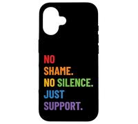 Diseño LGBTQ Ally Pride - No Shame No Silence Just Support Carcasa para iPhone 16