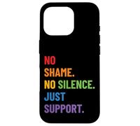 Diseño LGBTQ Ally Pride - No Shame No Silence Just Support Carcasa para iPhone 16 Pro