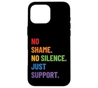 Diseño LGBTQ Ally Pride - No Shame No Silence Just Support Carcasa para iPhone 16 Pro Max