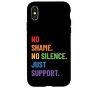 Diseño LGBTQ Ally Pride - No Shame No Silence Just Support Carcasa para iPhone X/XS