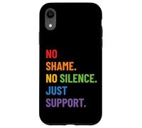 Diseño LGBTQ Ally Pride - No Shame No Silence Just Support Carcasa para iPhone XR