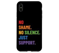 Diseño LGBTQ Ally Pride - No Shame No Silence Just Support Carcasa para iPhone XS Max