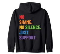 Diseño LGBTQ Ally Pride - No Shame No Silence Just Support Sudadera con Capucha
