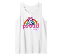 Diseño LGBTQ+ de unicornio arcoíris para niña orgullosa Camiseta sin Mangas