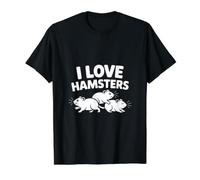 Diseño Lindo para Amantes de Las Mascotas I Love Hamsters Camiseta gráfica económica, Hombre, Negro, M