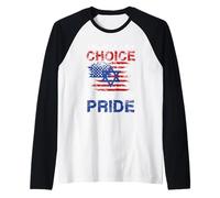 Diseño Llamativo de American by Choice Jewish by Pride Camiseta Manga Raglan
