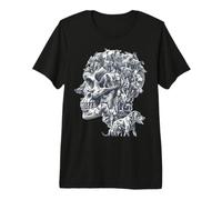 Diseño Llamativo de Calavera de Perro fanáticos de lo macabro Camiseta Premium