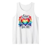 Diseño Love Is For All Rainbow Heart LGBTQ+ Pride Camiseta sin Mangas