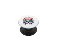 Diseño Love Is For All Rainbow Heart LGBTQ+ Pride PopSockets PopGrip Adhesivo