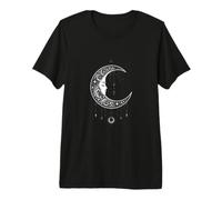 Diseño Lunar Celestial gótico con Forma de Luna Creciente en Forma de Bruja Camiseta Premium