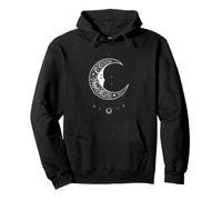 Diseño Lunar Celestial gótico con Forma de Luna Creciente en Forma de Bruja Sudadera con Capucha