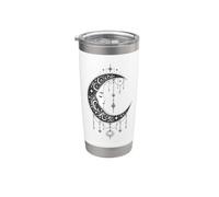 Diseño lunar celestial gótico con forma de luna creciente en forma de bruja Vaso térmico de acero inoxidable de doble pared