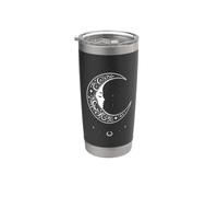 Diseño lunar celestial gótico con forma de luna creciente en forma de bruja Vaso térmico de acero inoxidable de doble pared