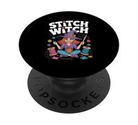 Diseño mágico de costura Stitch Witch PopSockets PopGrip Adhesivo