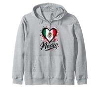 Diseño Mexicano con Bandera en Forma de corazón para Viajes de Vacaciones con el Lema «Me Encanta México Sudadera con Capucha