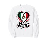 Diseño Mexicano con Bandera en Forma de corazón para Viajes de Vacaciones con el Lema «Me Encanta México Sudadera
