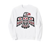 Diseño Minimalista de águila nativa Americana roja y Negra Sudadera