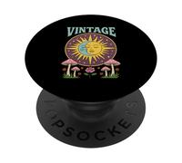 Diseño místico Vintage Sol Luna con Setas y Flores PopSockets PopGrip Adhesivo
