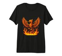 Diseño mítico de pájaro Flameado de Fiery Phoenix Rising Camiseta Premium