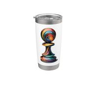 Diseño moderno de camisa de ajedrez para grandes maestros y entrenadores Vaso térmico de acero inoxidable de doble pared