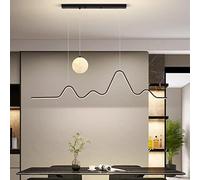 Diseño moderno LED Comedor Lámpara colgante Diseño lineal con control remoto Lámpara colgante Altura ajustable Lámpara colgante para mesa de comedor