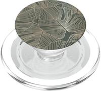 Diseño Moderno Minimalista Verde Oliva Tropical Hoja Monstera PopSockets PopGrip para MagSafe