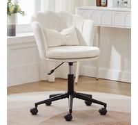 Diseño moderno: silla de oficina, silla de oficina, respaldo en forma de pétalo, cojín lumbar en forma de mariposa, ajustable en altura, cojín de asiento suave. Adecuado para sala de estar, dormitorio