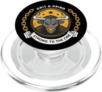 Diseño motivacional Grit and Grind Bull Power PopSockets PopGrip para MagSafe