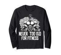 Diseño motivacional Never Too Old for Fitness Manga Larga