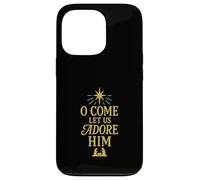 Diseño navideño Cristiano de O Come Let Us Adore Him Carcasa para iPhone 13 Pro