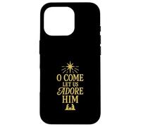 Diseño navideño Cristiano de O Come Let Us Adore Him Carcasa para iPhone 16 Pro
