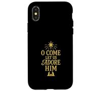 Diseño navideño Cristiano de O Come Let Us Adore Him Carcasa para iPhone X/XS