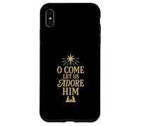 Diseño navideño Cristiano de O Come Let Us Adore Him Carcasa para iPhone XS MAX