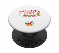 Diseño navideño de On The Naughty List and I Regret Nothing PopSockets PopGrip Adhesivo