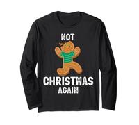 Diseño navideño Divertido de Not Christmas Again Sad Cookie Manga Larga