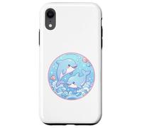 Diseño oceánico de Anime Super Cute Dolphins Friends Carcasa para iPhone XR
