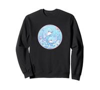 Diseño oceánico de Anime Super Cute Dolphins Friends Sudadera