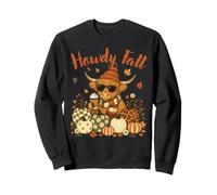 Diseño otoñal de Howdy Fall Highland Cow Pumpkin Coffee Sudadera
