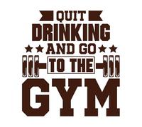 Diseño para dejar de beber y ir al gimnasio. Pegatinas artísticas de vinilo 42x45.7cm Decoración de tiendas Café