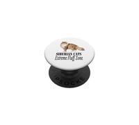 Diseño para dueños de Gatos Siberian Cats Extreme Fluff Zone PopSockets PopGrip Adhesivo