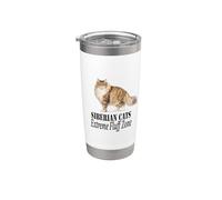 Diseño para dueños de gatos Siberian Cats Extreme Fluff Zone Vaso térmico de acero inoxidable de doble pared