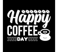 Diseño para el feliz día internacional del café. Calcomanías de pared de papel adhesivo 50.4x69.9cm No se cae Blanco