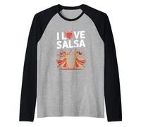 Diseño para entusiastas de la danza de salsa I Love Camiseta Manga Raglan