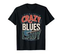 Diseño para entusiastas de la música de Crazy Blues Lady Camiseta