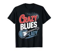 Diseño para entusiastas de la música de Crazy Blues Lady Camiseta