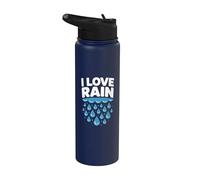 Diseño para entusiastas de las gotas de lluvia I Love Rain Stainless Steel Insulated Water Bottle