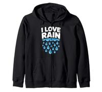 Diseño para entusiastas de Las Gotas de Lluvia I Love Rain Sudadera con Capucha